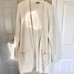 White fluffy sweater
